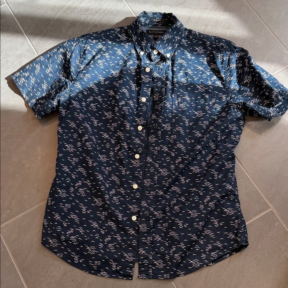 Men's Navy Patterned Shirts Set - Picture 4 of 5